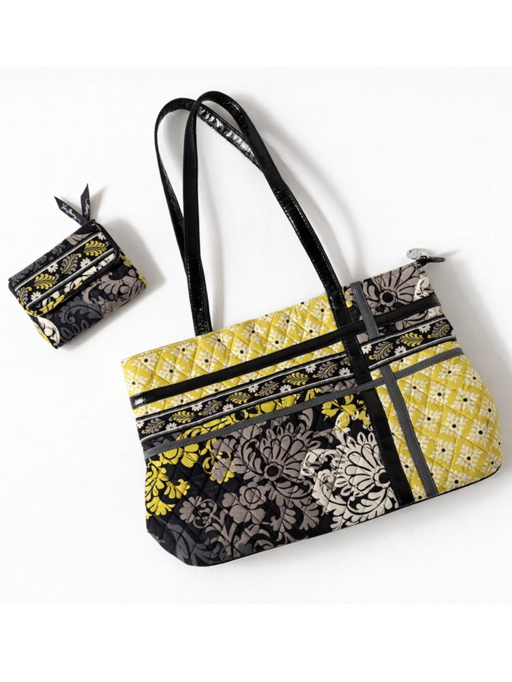 Vera Bradley Retired Baroque Pattern ZIPPIDY Tote Bag Purse And Wallet Set